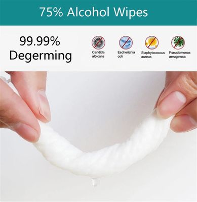 Strofinate bagnate dell'alcool antisettico disinfettante di 75% non tessute per l'adulto